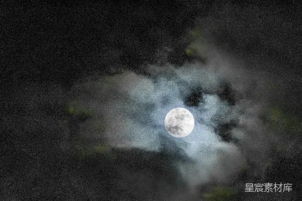 高清摄影 月夜云影