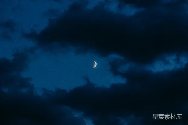 高清摄影 夜空中的新月