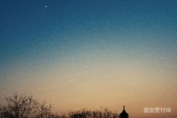 高清摄影 暮色中的塔影