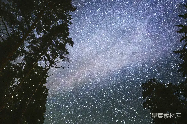高清摄影 夜空下的银河与星河