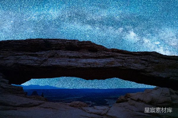 高清摄影 星空下的自然拱门