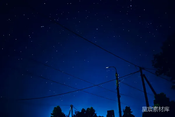 高清摄影 夜空下的电线