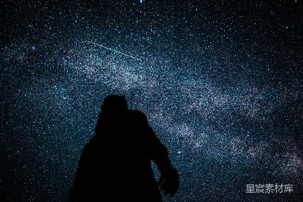 高清摄影 星河下的剪影