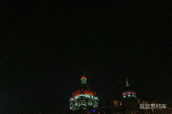 高清摄影 夜幕下的宏伟建筑