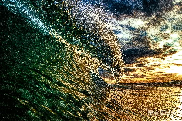 高清摄影 日落时分的海浪