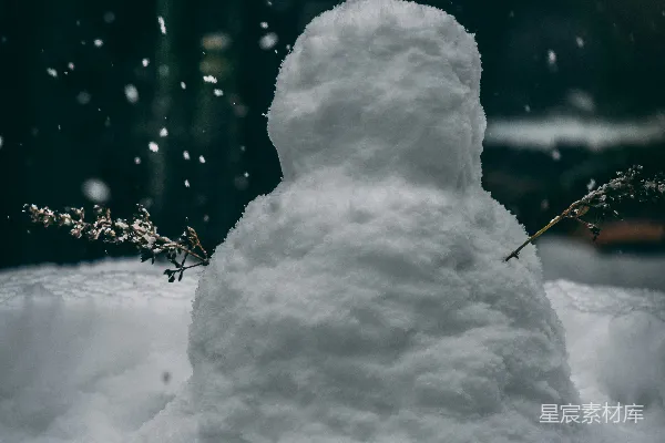 高清摄影 雪人白天户外近景摄影