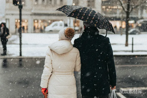 高清摄影 雪中漫步