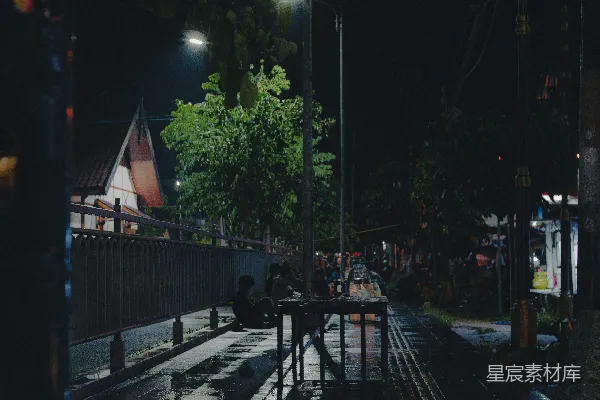 高清摄影 雨夜的街角
