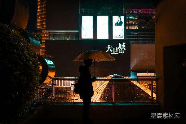 高清摄影 雨夜下的城市剪影