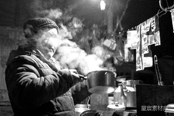 高清摄影 夜市小摊上的烟火生活