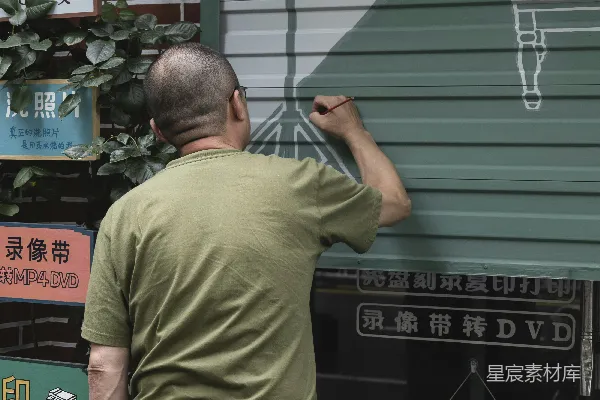 高清摄影 街头涂鸦手艺人