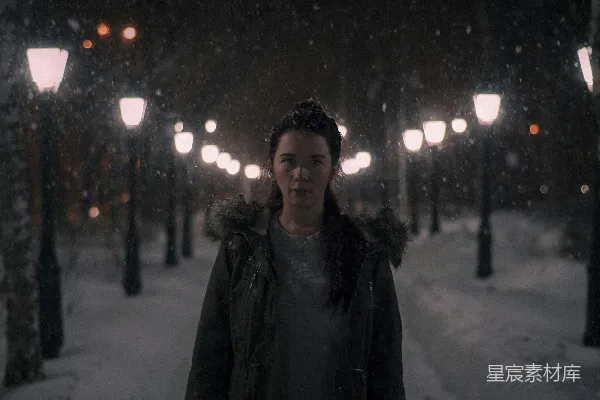 高清摄影 雪夜中的孤独