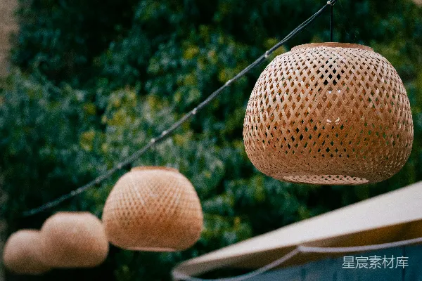 高清摄影 竹编灯饰：自然与艺术的结合