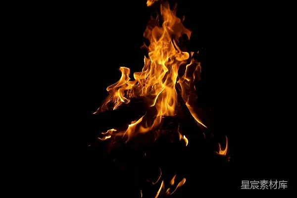 高清摄影 夜幕下的篝火