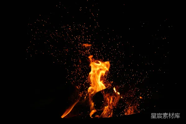 高清摄影 夜幕下的篝火