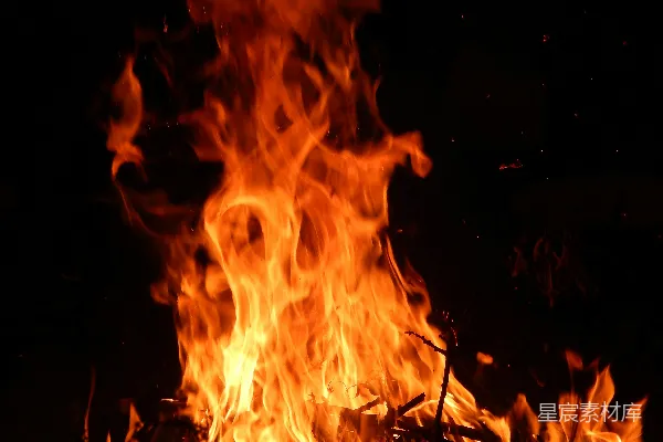 高清摄影 夜幕下的篝火