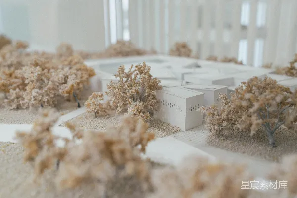 高清摄影 沙盘模型中的建筑与自然景观