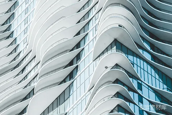 高清摄影 波浪形现代建筑