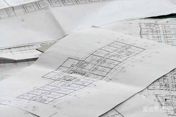 高清摄影 建筑图纸堆叠
