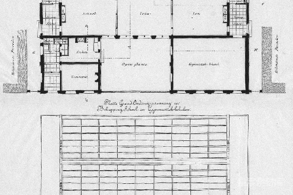 高清摄影 荷兰学校和教师住宅平面图
