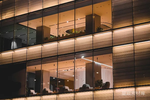 高清摄影 现代玻璃幕墙建筑夜景