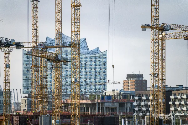 高清摄影 建筑工地与现代建筑