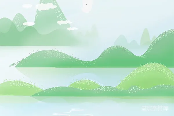  山水画风的简约背景