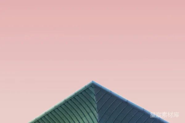 高清摄影 粉红天空下的建筑角落