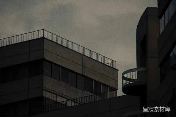 高清摄影 城市阴沉建筑剪影