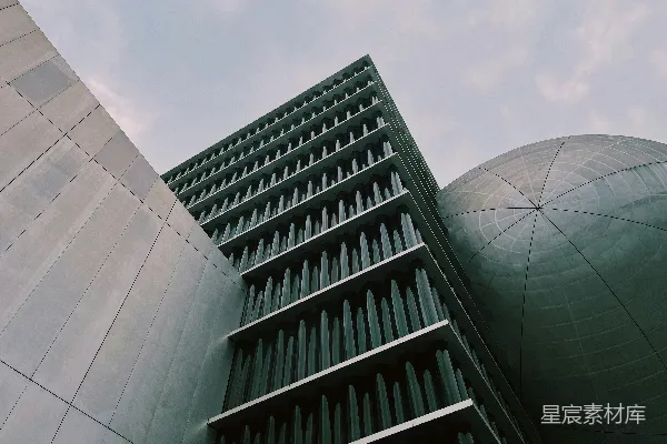 高清摄影 未来感建筑与圆顶结构