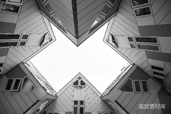 高清摄影 倒置的建筑天空