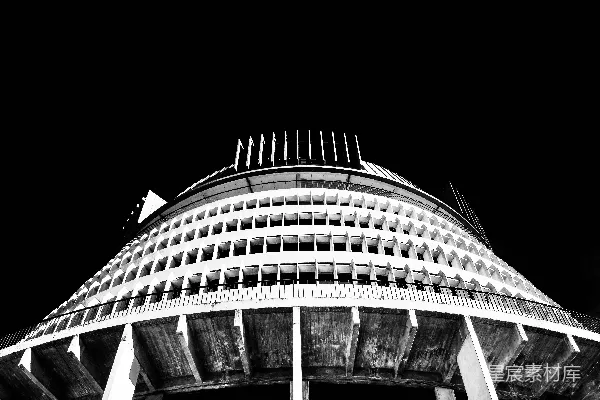 高清摄影 黑白建筑的夜景