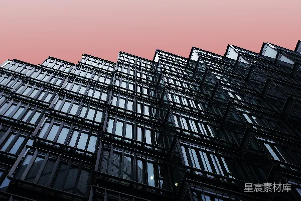 高清摄影 现代建筑在夕阳下的剪影