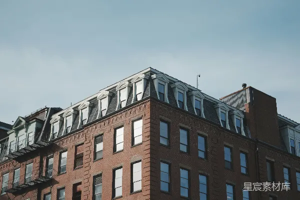 高清摄影 红砖建筑的屋顶视角