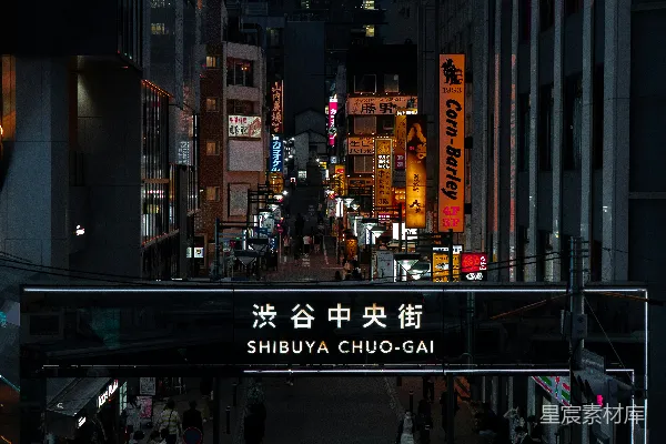 高清摄影 东京涩谷中央街夜景