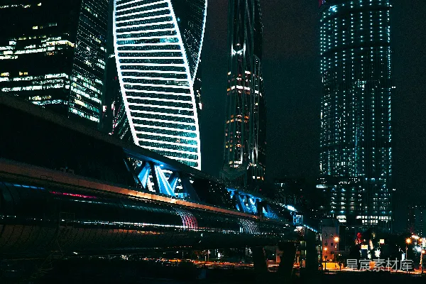 高清摄影 夜幕下的摩天大楼