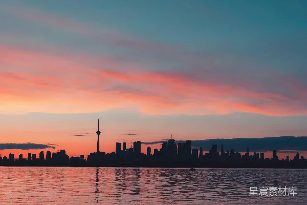 高清摄影 多伦多日落天际线