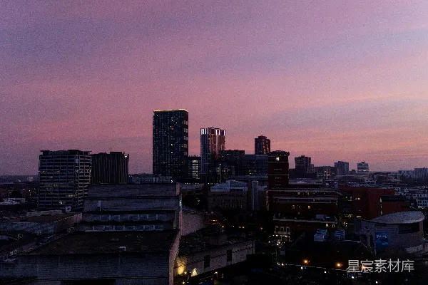 高清摄影 日落时的城市剪影