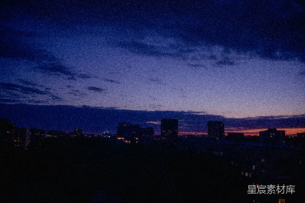 高清摄影 夜幕下的城市剪影