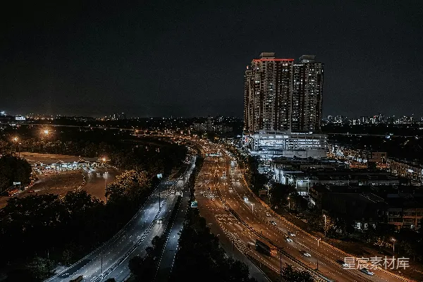 高清摄影 夜晚的城市高速公路
