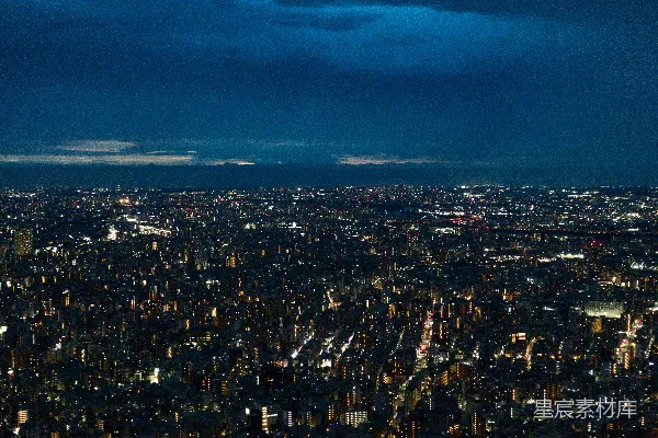 高清摄影 夜幕下的城市全景