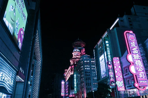 高清摄影 霓虹灯下的城市夜景