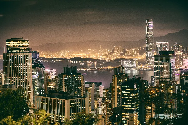 高清摄影 夜幕下的香港天际线