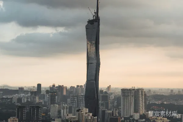 高清摄影 阴云下的现代化城市