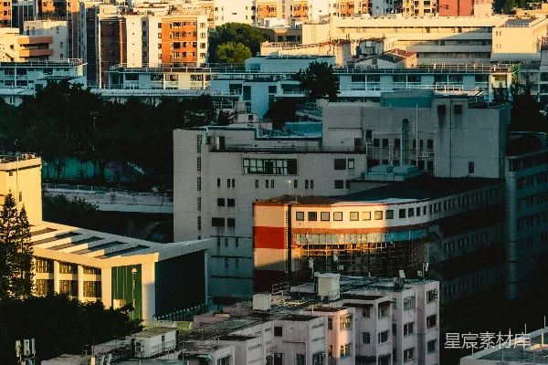 高清摄影 夕阳下的城市景观