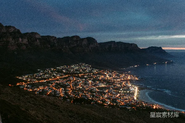 高清摄影 山间小镇的夜景