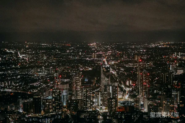 高清摄影 夜幕下的城市灯火