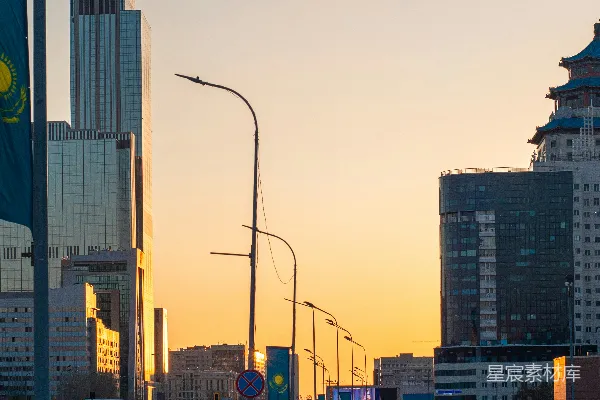 高清摄影 日落时的城市风景