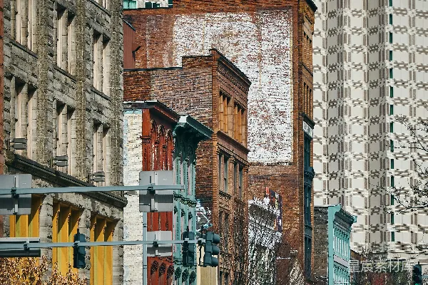 高清摄影 城市街道与历史建筑