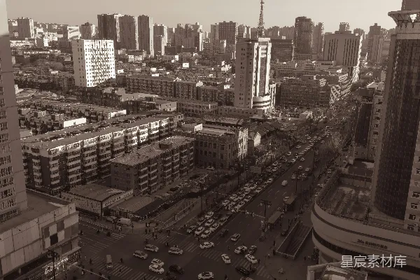 高清摄影 城市街景俯瞰